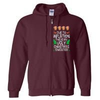 Trump Due To Inflation Ugly Christmas Full Zip Hoodie