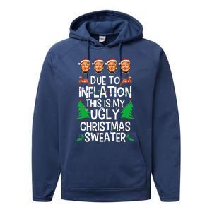 Trump Due To Inflation Ugly Christmas Performance Fleece Hoodie