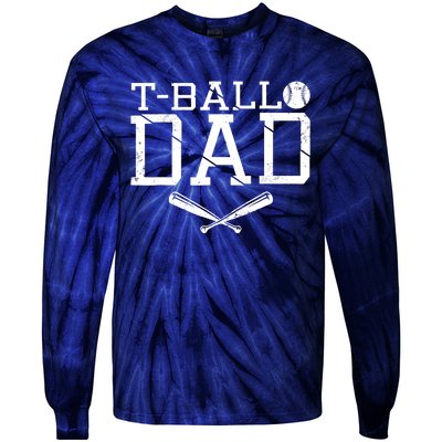 T-Ball Dad TeeBall Dad Tee Fathers Day Baseball Dad Tie-Dye Long Sleeve Shirt