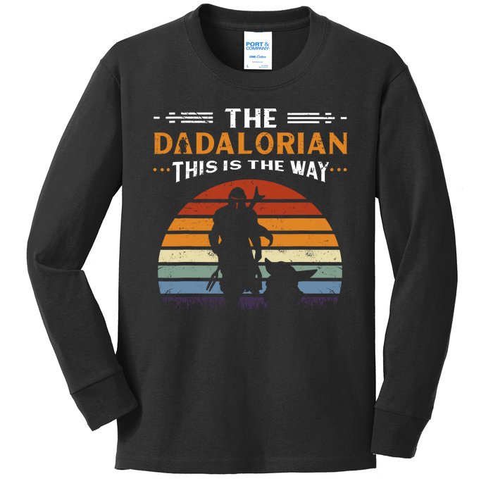 The Dadalorian This Is The Way Vintage Style Gift Kids Long Sleeve Shirt