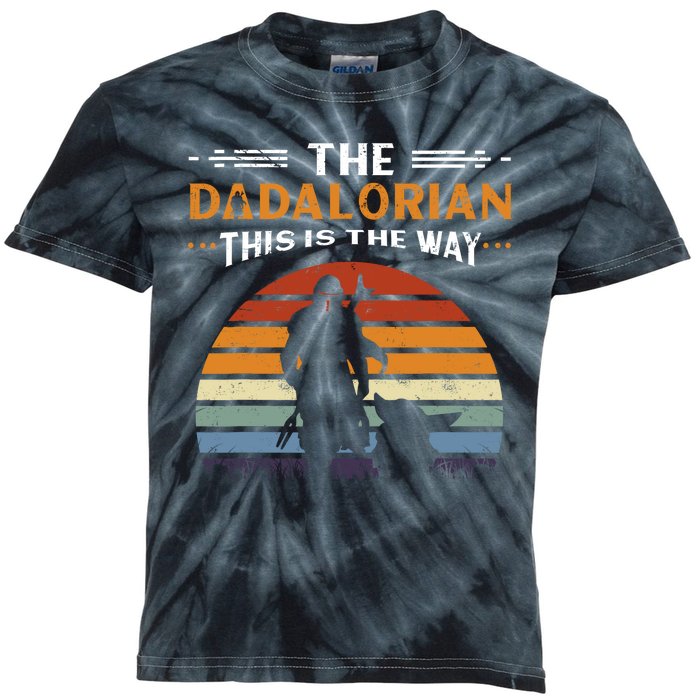 The Dadalorian This Is The Way Vintage Style Gift Kids Tie-Dye T-Shirt