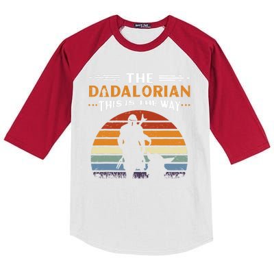 The Dadalorian This Is The Way Vintage Style Gift Kids Colorblock Raglan Jersey