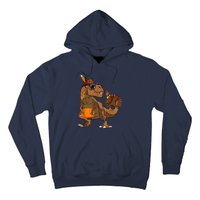 Thanksgiving Dabbing Turkey T Rex Dinosaur CostumeShirts Boys Hoodie