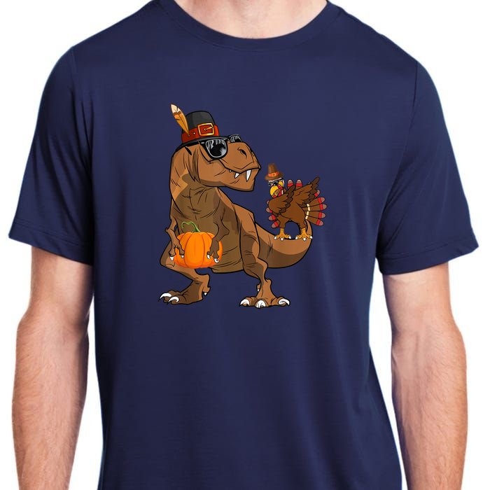 Thanksgiving Dabbing Turkey T Rex Dinosaur CostumeShirts Boys Adult ChromaSoft Performance T-Shirt