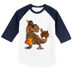 Thanksgiving Dabbing Turkey T Rex Dinosaur CostumeShirts Boys Baseball Sleeve Shirt