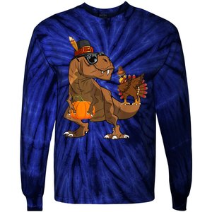 Thanksgiving Dabbing Turkey T Rex Dinosaur CostumeShirts Boys Tie-Dye Long Sleeve Shirt