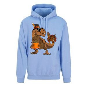 Thanksgiving Dabbing Turkey T Rex Dinosaur CostumeShirts Boys Unisex Surf Hoodie