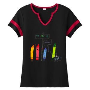 The Day The Crayons Quit Birthday Decorations Funny Ladies Halftime Notch Neck Tee