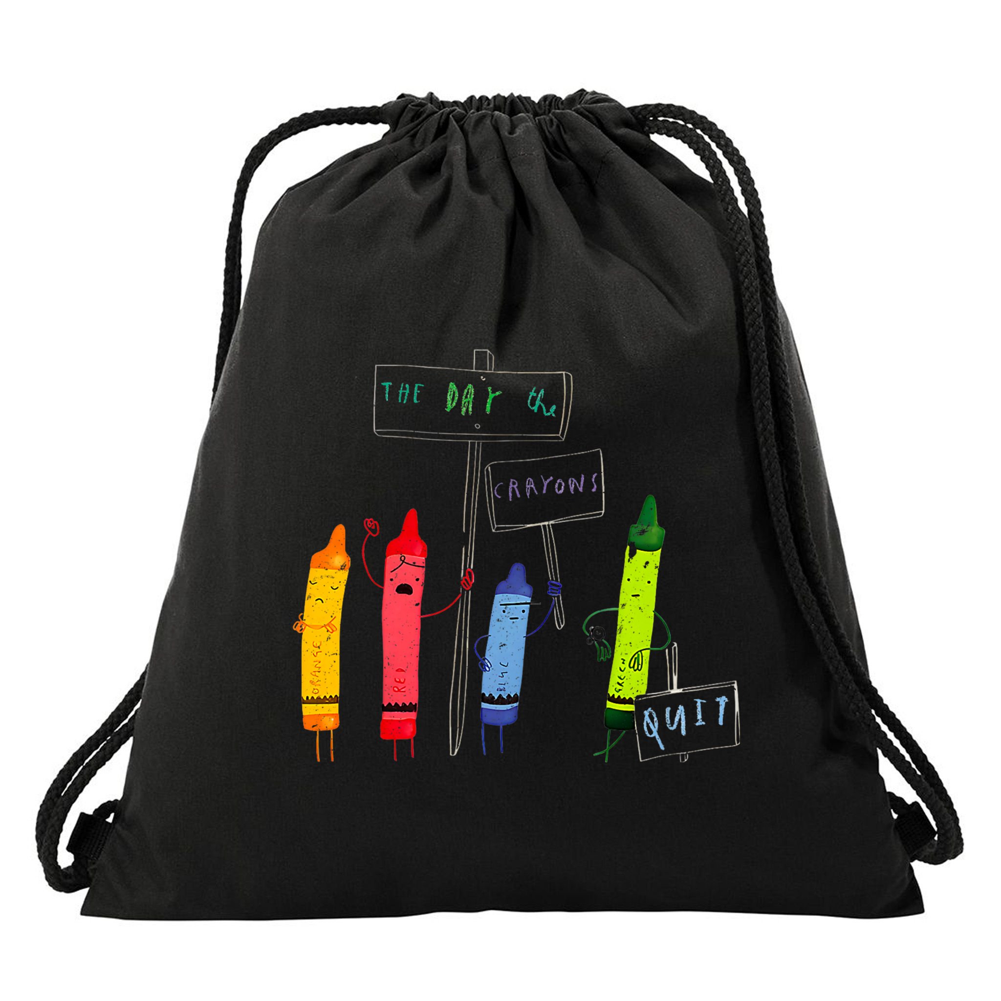 The Day The Crayons Quit Birthday Decorations Funny Drawstring Bag
