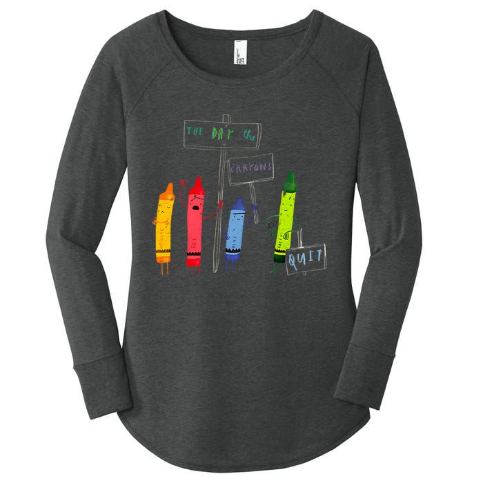 The Day The Crayons Quit Birthday Decorations Funny Women's Perfect Tri Tunic Long Sleeve Shirt