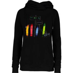 The Day The Crayons Quit Birthday Decorations Funny Womens Funnel Neck Pullover Hood