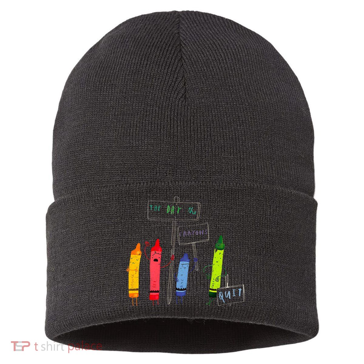 The Day The Crayons Quit Birthday Decorations Funny Sustainable Knit Beanie