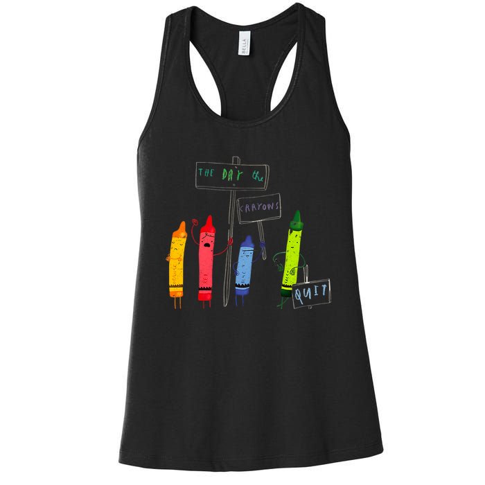 The Day The Crayons Quit Birthday Decorations Funny Women's Racerback Tank