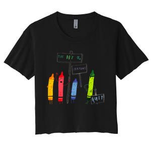 The Day The Crayons Quit Birthday Decorations Funny Women's Crop Top Tee