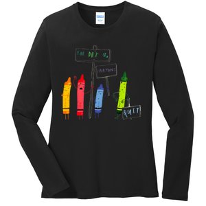 The Day The Crayons Quit Birthday Decorations Funny Ladies Long Sleeve Shirt