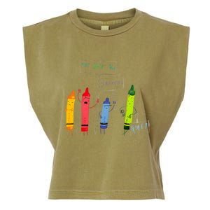 The Day The Crayons Quit Birthday Decorations Funny Garment-Dyed Women's Muscle Tee