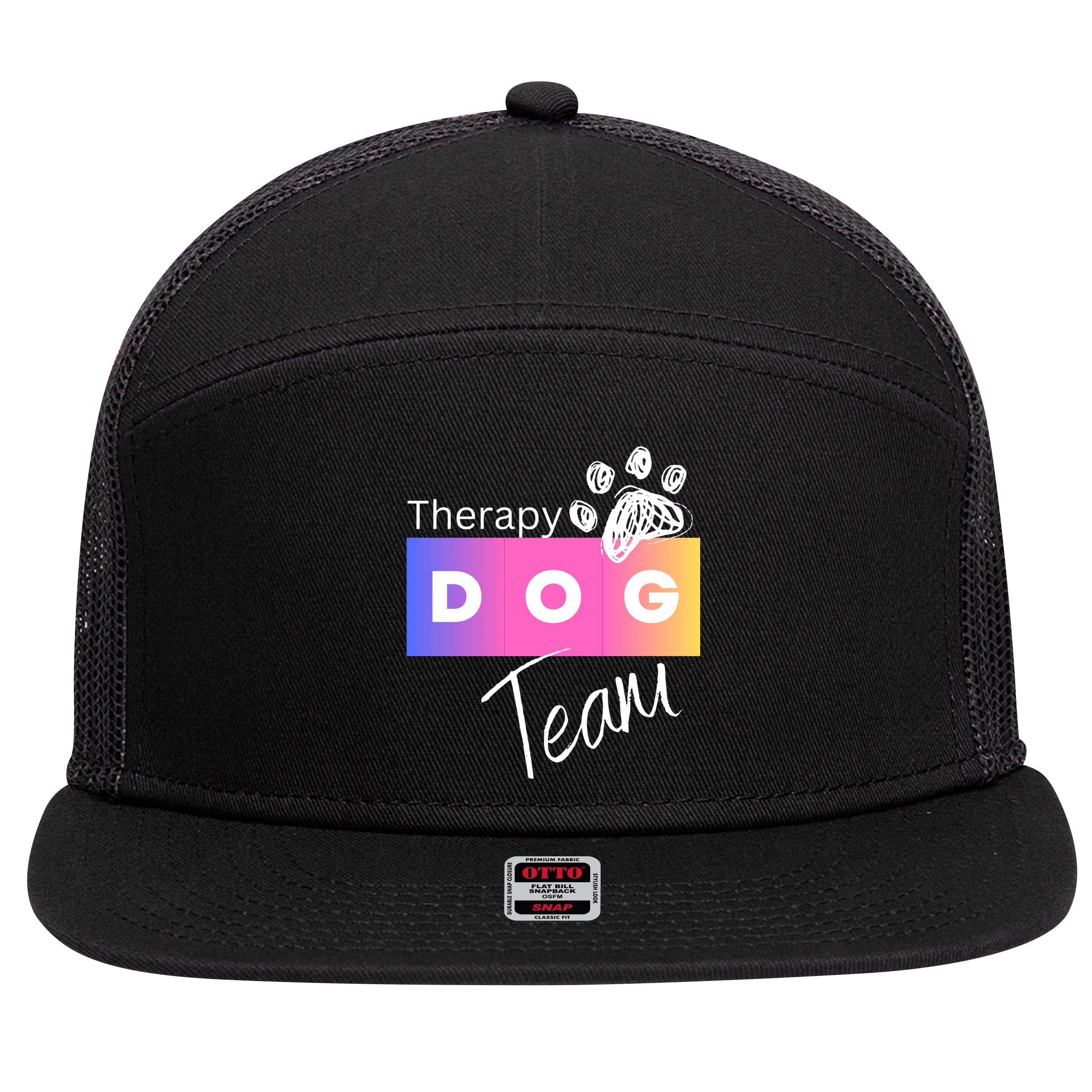 Therapy Dog Team 7 Panel Mesh Trucker Snapback Hat