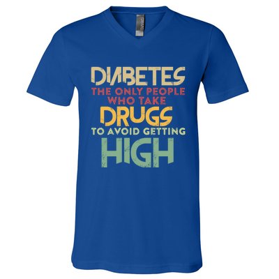 T1d Diabetic Type 1 Diabetes Awareness Funny Gift V-Neck T-Shirt