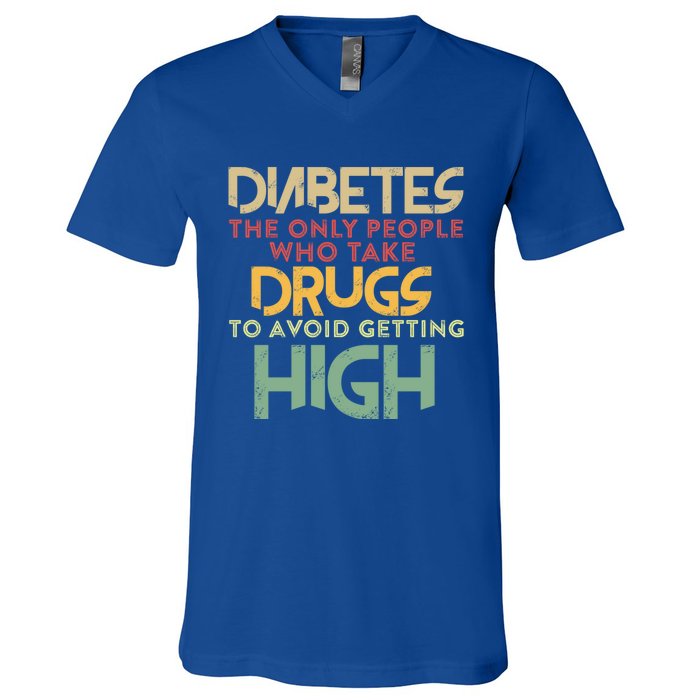 T1d Diabetic Type 1 Diabetes Awareness Funny Gift V-Neck T-Shirt