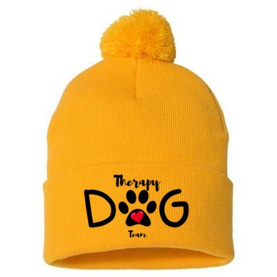 Therapy Dog Team Trending Design Pom Pom 12in Knit Beanie