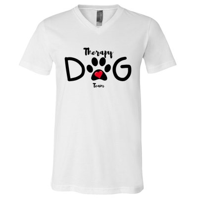 Therapy Dog Team Trending Design V-Neck T-Shirt