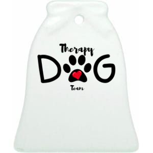 Therapy Dog Team Trending Design Ceramic Bell Ornament