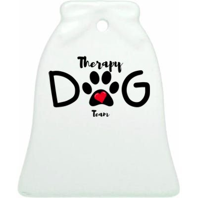 Therapy Dog Team Trending Design Ceramic Bell Ornament