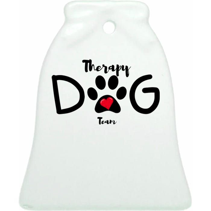 Therapy Dog Team Trending Design Ceramic Bell Ornament