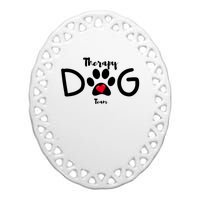 Therapy Dog Team Trending Design Ceramic Oval Ornament