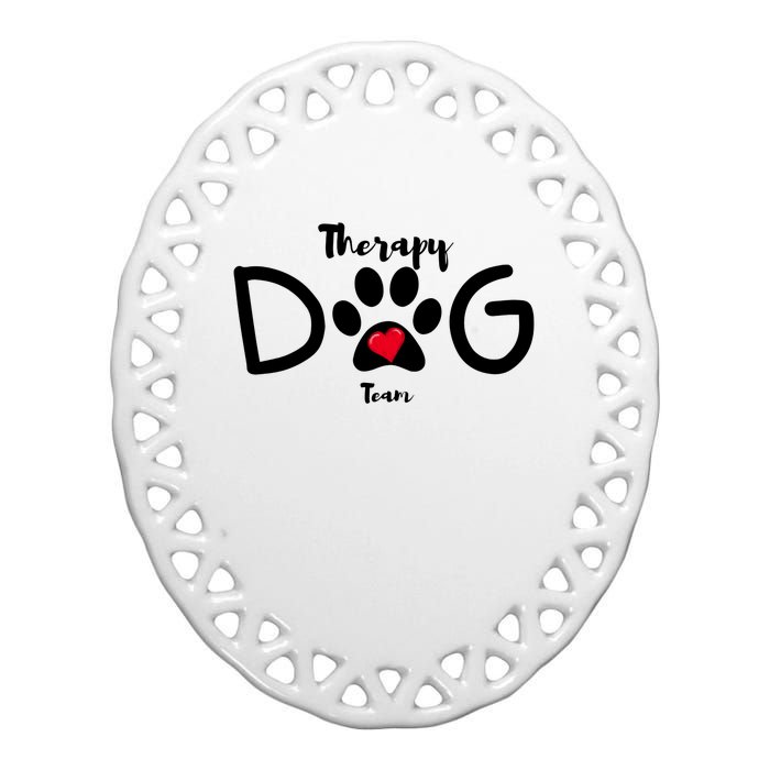 Therapy Dog Team Trending Design Ceramic Oval Ornament