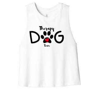 Therapy Dog Team Trending Design Women's Racerback Cropped Tank