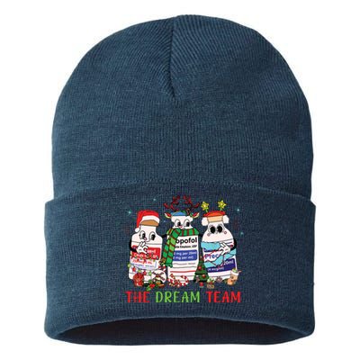 The Dream Team Intensive Care Unit Icu Rn Nurse Christmas Sustainable Knit Beanie