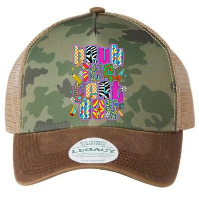 Test Day Teacher Motivation Rock The Test Bruh Its Test Day Legacy Tie Dye Trucker Hat