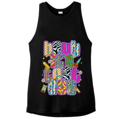 Test Day Teacher Motivation Rock The Test Bruh Its Test Day Ladies PosiCharge Tri-Blend Wicking Tank
