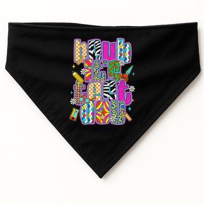 Test Day Teacher Motivation Rock The Test Bruh Its Test Day USA-Made Doggie Bandana
