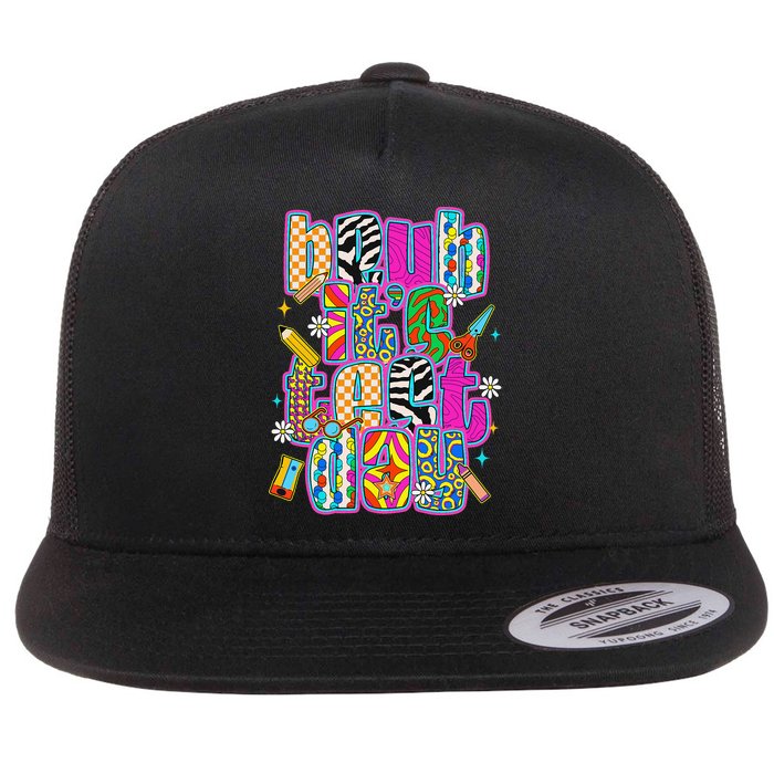 Test Day Teacher Motivation Rock The Test Bruh Its Test Day Flat Bill Trucker Hat