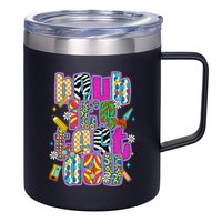 Test Day Teacher Motivation Rock The Test Bruh Its Test Day 12oz Stainless Steel Coffee Mug