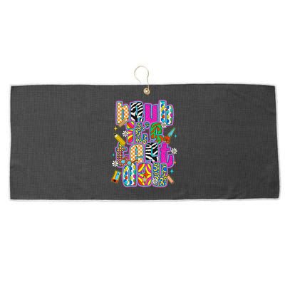 Test Day Teacher Motivation Rock The Test Bruh Its Test Day Large Microfiber Waffle Golf Towel
