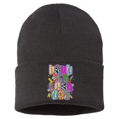 Test Day Teacher Motivation Rock The Test Bruh Its Test Day Sustainable Knit Beanie