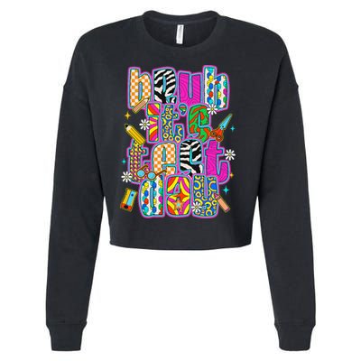 Test Day Teacher Motivation Rock The Test Bruh Its Test Day Cropped Pullover Crew