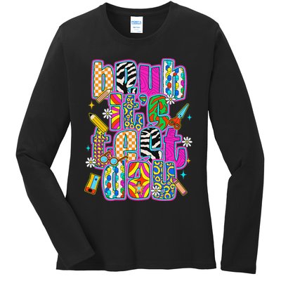 Test Day Teacher Motivation Rock The Test Bruh Its Test Day Ladies Long Sleeve Shirt