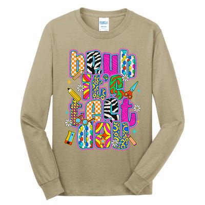 Test Day Teacher Motivation Rock The Test Bruh Its Test Day Tall Long Sleeve T-Shirt