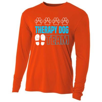 Therapy Dog Team Funny Gift Dog Trainer Gift Cooling Performance Long Sleeve Crew