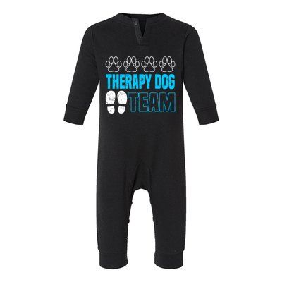 Therapy Dog Team Funny Gift Dog Trainer Gift Infant Fleece One Piece