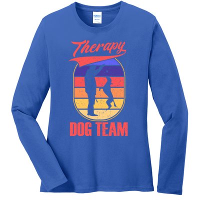 Therapy Dog Team For A Pettrainer Dog Trainer Great Gift Ladies Long Sleeve Shirt