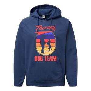 Therapy Dog Team For A Pettrainer Dog Trainer Great Gift Performance Fleece Hoodie