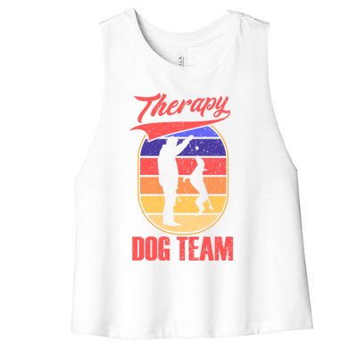 Therapy Dog Team For A Pettrainer Dog Trainer Great Gift Women's Racerback Cropped Tank