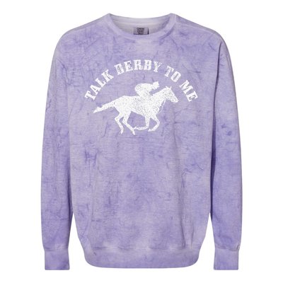 Talk Derby To Me Horse Racing Colorblast Crewneck Sweatshirt