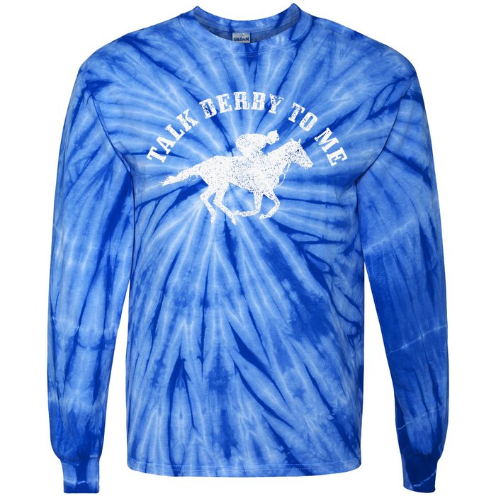 Talk Derby To Me Horse Racing Tie-Dye Long Sleeve Shirt