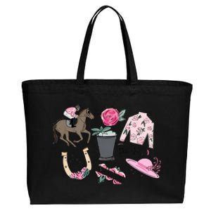 Talk Derby To Me Kentucky Horse Racing Cotton Canvas Jumbo Tote